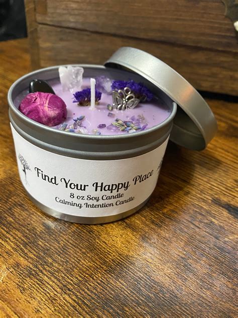 Find Your Happy Place Intention Candle Etsy