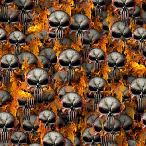 Punisher Skulls Fire Pattern Crew