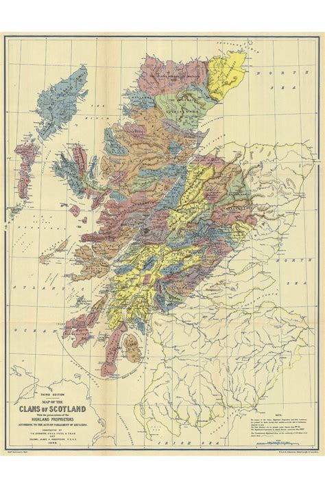 Clans Of Scotland Historical Map Clan Locations And Landowners Etsy