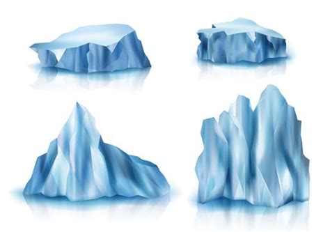 Iceberg Glacier Vector Art PNG Realistic Glaciers Iceberg Mountain