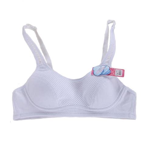 Kaqi 2016 Young Girls Cotton Net Breathable Thin Cups Training Bra With