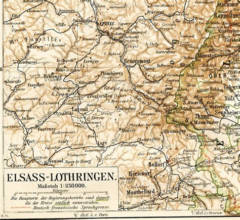 Alsace Lorraine Map Pre Wwi Map French German Border Map