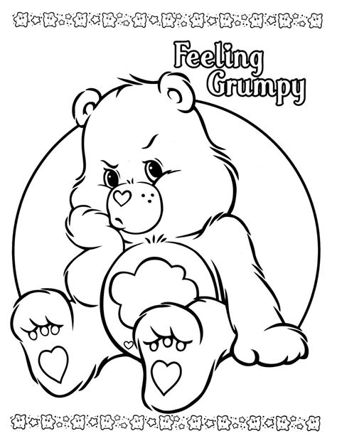 Grumpy bear is a care bear who made his second appearance as an illustration on american greetings cards in 1982. care bears coloring pages | Only Coloring Pages