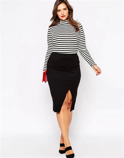 2016 Spring Autumn Winter Sexy Pencil Skirt With Split Design Front Plus Size Skirt Casual Midi