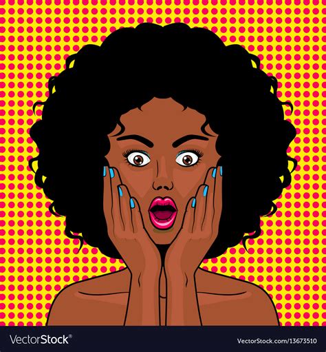 Surprised Woman Pop Art Style Royalty Free Vector Image