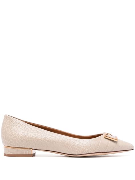 Tory Burch Neutral Georgia Leather Pumps In Nude Modesens
