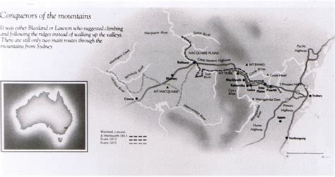 Map Showing Route Taken By Blaxland Wentworth And Lawson When They