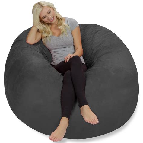 chill love sack adult bean bag chair giant 5 memory foam fuf media lounger soft ebay