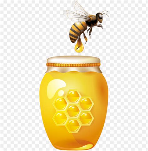 Free Download Hd Png Bee Honey Jar Clip Art Honey Bee Jar Png