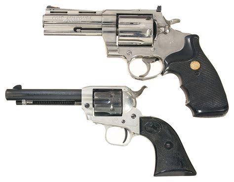 Two Colt Revolvers A Colt Anaconda Double Action Revolver B Duo Tone