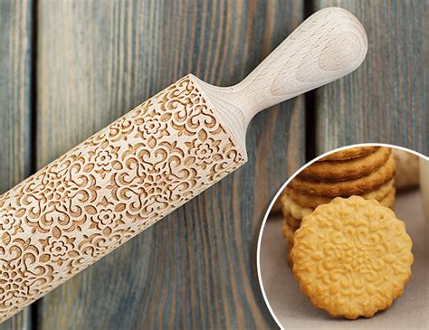 Kaleidoscope Pattern Laser Cut Wooden Embossing Rolling Pin Etsy