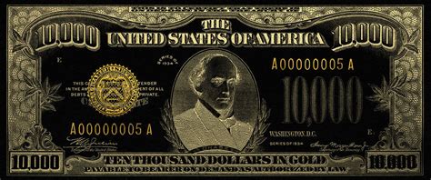 One Hundred Thousand Dollar Bill 1934 100000 Usd Treasury Note In Gold