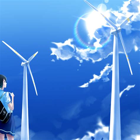 2048x2048 Anime Girl Windmill Ipad Air Hd 4k Wallpapersimages