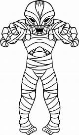 Coloring Mummy Alien Pages Style Halloween Printable Color Getcolorings sketch template