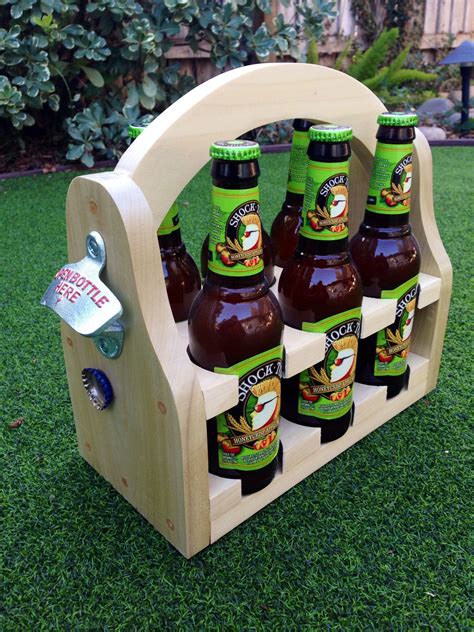 Six Pack Beer Holder With Bottle Opener And Magnetic Catch Cajas De Madera Para Vinos Caja De