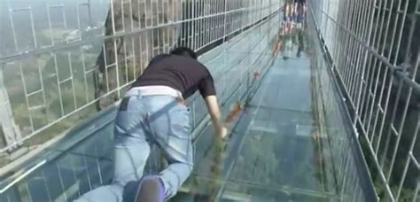 Chinas Brand New All Glass Bridge Cracks
