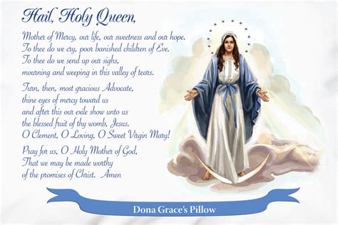 Hail Holy Queen Prayer Salve Regina Prayer Pillowcases