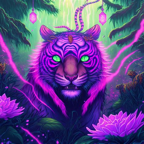 Colorful Tiger Digital Art By Kailooma X Thedol Pixels