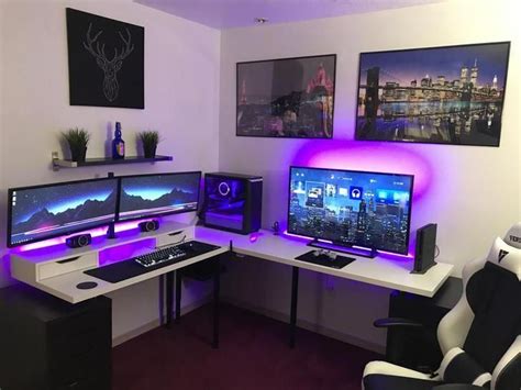 Quality surround sound absorbs you into the game as well as creates a thrilling gaming environment. DIY Computer Desk Ideas | Gaming room setup, Gaming desk ...