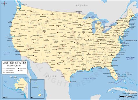 Usa Map With Big Cities