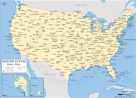 Us Cities Map Us Major Cities Map Usa Map With States And Cities