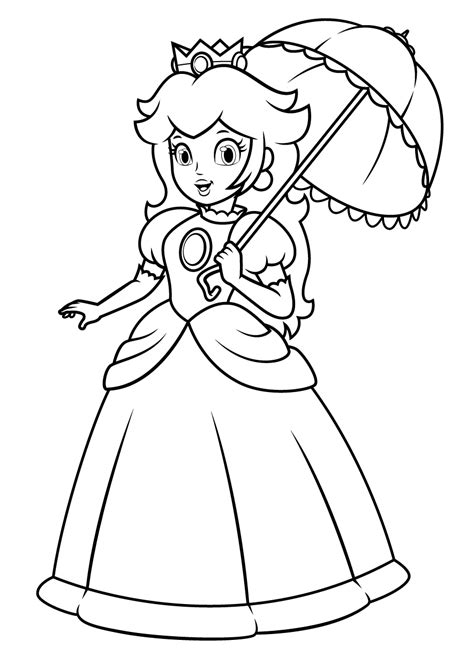 Mario And Princess Peach Coloring Pages Free Printable Templates