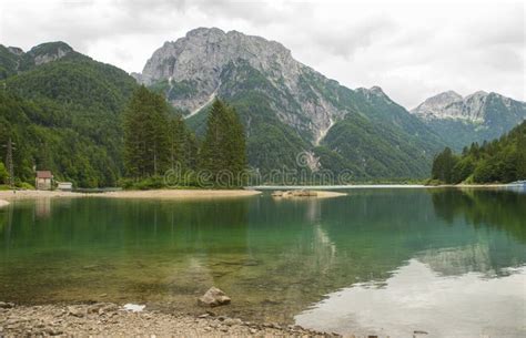 Lago Del Predil Predil Lake Italy Stock Photo Image Of Mangart
