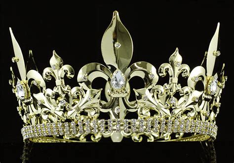 Mens Imperial Medieval Fleur De Lis Gold King Crown Xt1716 My