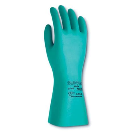 Ansell Solvex 37 145 Green Nitrile Chemical Gloves 13 Inch Length