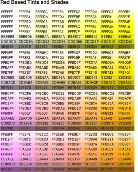 Image Result For Hexadecimal Chart For Gold Color Hex Color Codes