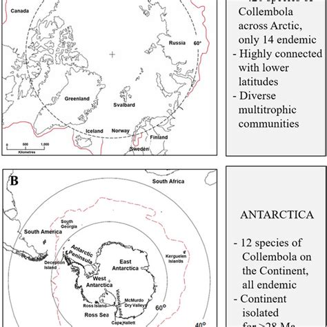 Arctic And Antarctic Regions Showing Place Names Used In The