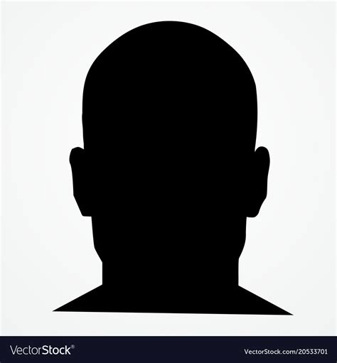 Silhouette Of A Man S Head Front Shot Royalty Free Vector