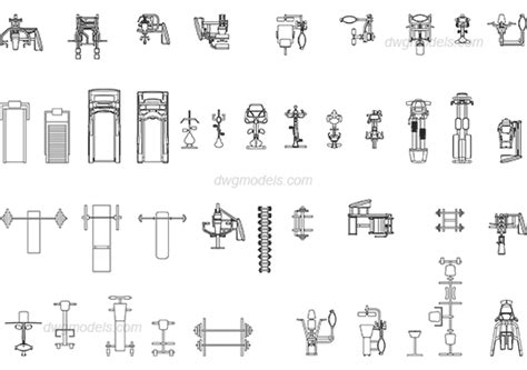 Sport And Gym Equipment Cad Blocks Cad Files Dwg Files Plans And