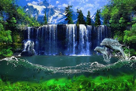 Decent Image Scraps Animated Waterfall Vízesés Animáció és Természet