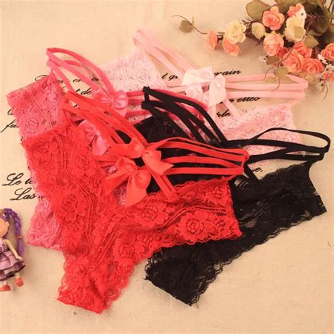 womens lingerie lace bow knot erotic sexy silk briefs underwears panties knickers 4 colors in