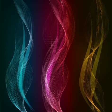 Vector Abstract Color Waves Design Element Color Smoke Isolated Smoke