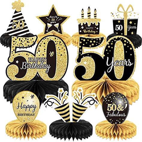 9 Pieces 50th Birthday Decoration 50th Birthday Centerpieces for Tables