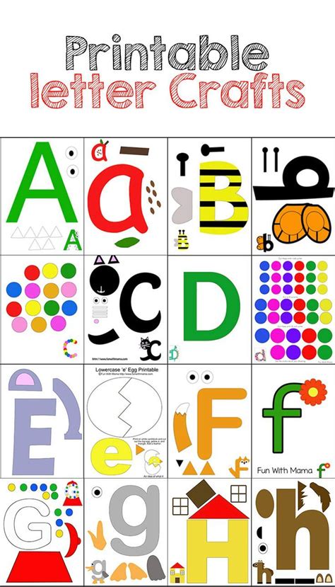 Printable Alphabet Letter Crafts Pack 1 Preschool Letters Letter A