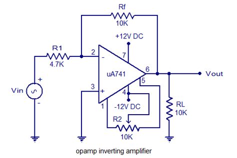 Inverting amplifier using opamp. Practical opamp amplifier ...