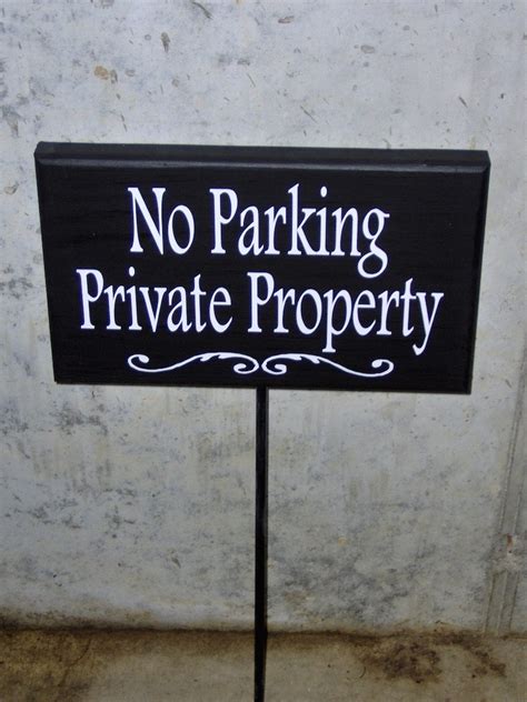 No Parking Private Property Wood Vinyl Stake Sign Reserved Etsy