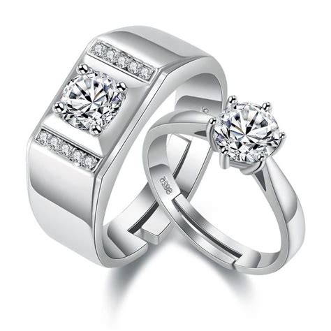 Couple Wedding Rings Engagement Ring Wedding Band Couple Rings Dream Engagement Sterling