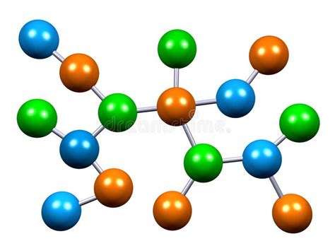 Estructura Atómica De La Molécula En Química Stock De Ilustración
