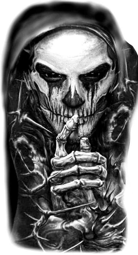 Evil Skull Tattoo Evil Tattoos Skull Girl Tattoo Grim Reaper Tattoo