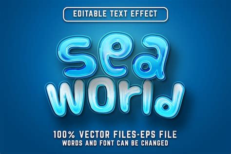Premium Vector Sea World Text Effect Editable Text Effect Premium Vectors