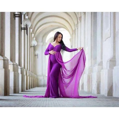 New Long Maternity Photography Props Pregnancy Dress Pure Cotton