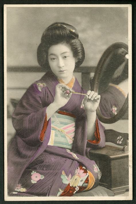 1910s geisha maiko kimono girl hairpin and dressing table vintage japanese pc antique price