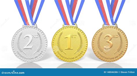 3d Rendered 1st 2nd And 3rd Place Medal Awards Stock Illustration