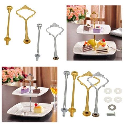23 Tier Hardware Crown Metal Cupcake Cake Plate Stand Handle Fitting