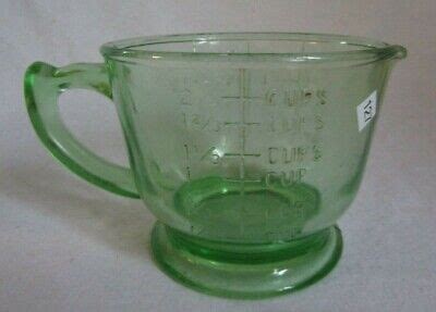 Hazel Atlas Depression Glass Green Cup Measuring Cup Pitcher Uranium