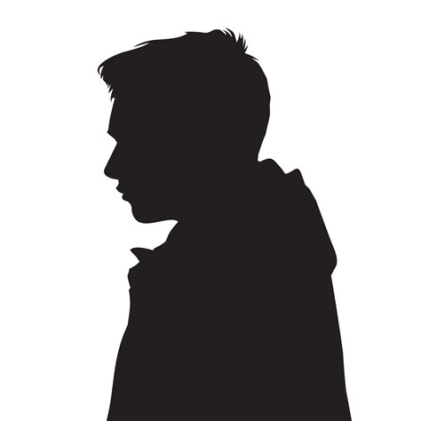 Silhouette Of A Handsome Teenage Boy Wearing A Hoodie 7490542 Vector